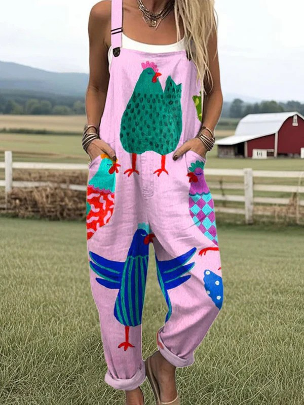 Kvinnors vintage blommig jumpsuit - enkel stil och komfort