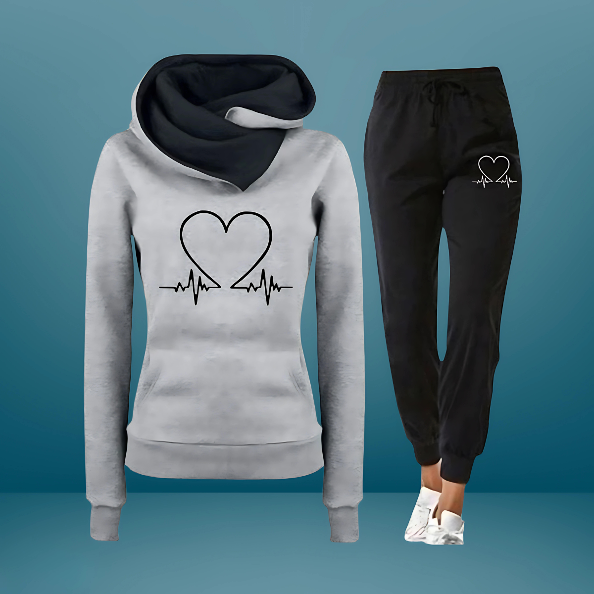 Heartbeat™ Träningsdräkt - Bekväm Fleece med Kärleksfull Design 6