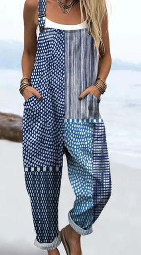 Vintage Floral Jumpsuit - Bekväm, Andningsbar och Stilren Design