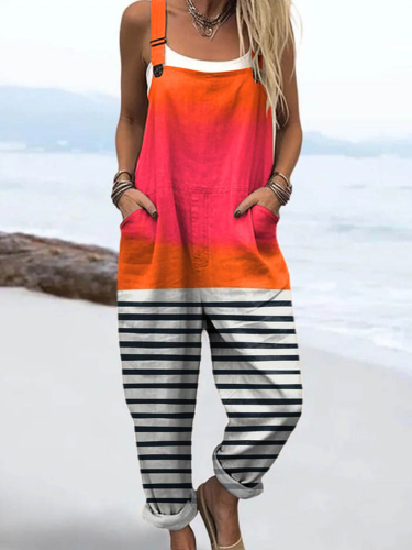 Vintage Floral Jumpsuit - Bekväm och Stilren för Varma Dagar