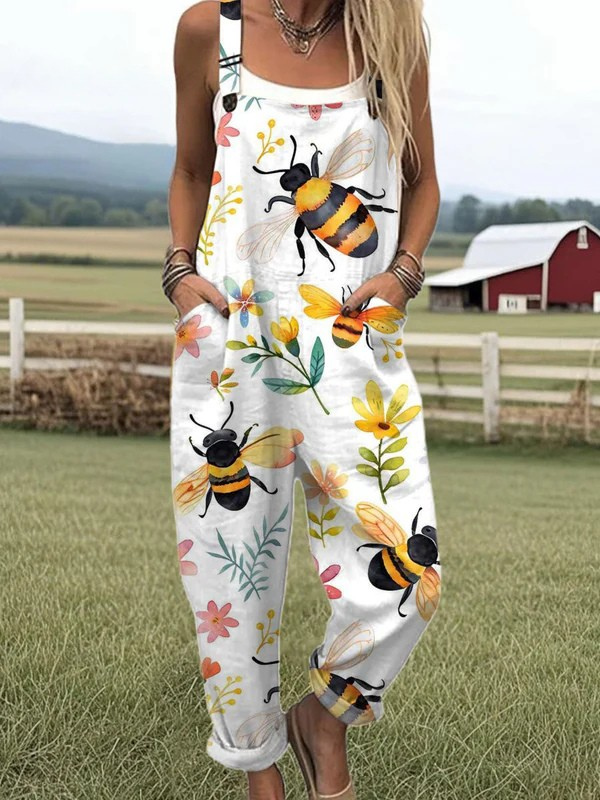 Vintage Floral Jumpsuit - enkel stil och komfort hela dagen