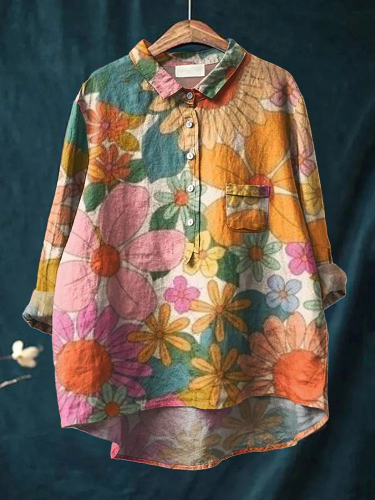 Layla Blommig Konstskjorta - Lekfull Design Med Hela Dagens Komfort 2
