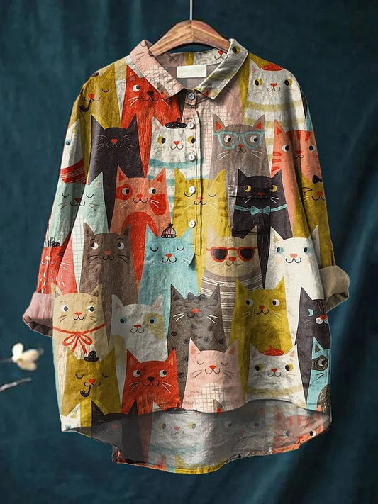 Sheila Kattkonstskjorta - Lekfull Design för Bekväm Stil 1