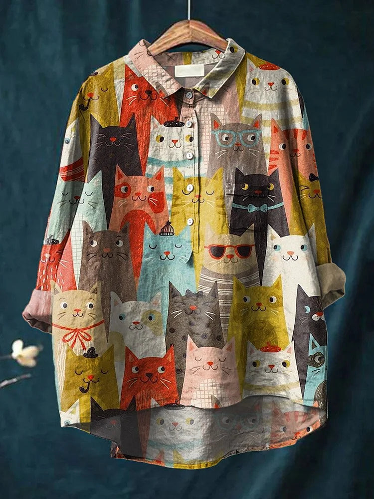 Sheila Kattkonstskjorta - Lekfull Design för Bekväm Stil 2
