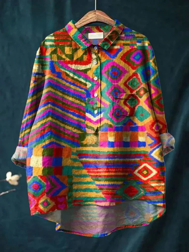 Skjorta - Färgglad Design för Komfort och Boho-Chic Stil 2