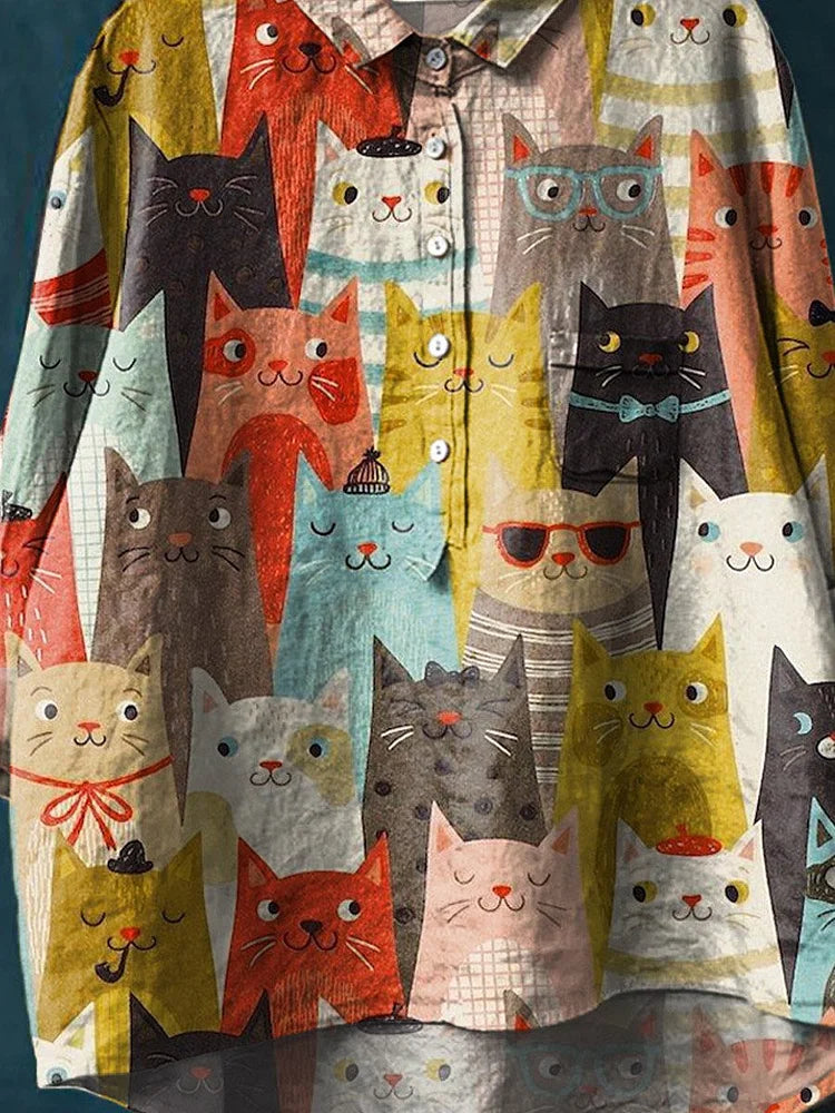 Sheila Kattkonstskjorta - Lekfull Design för Bekväm Stil 3