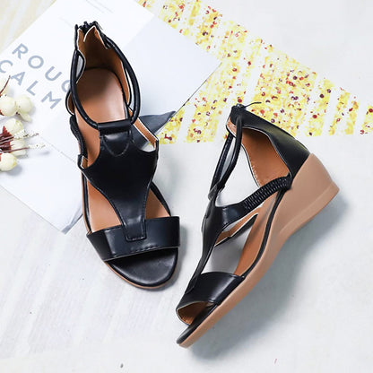 ANNE™ Sandaler Dam - Ortopediska Läder Sandaler Med Kilklack