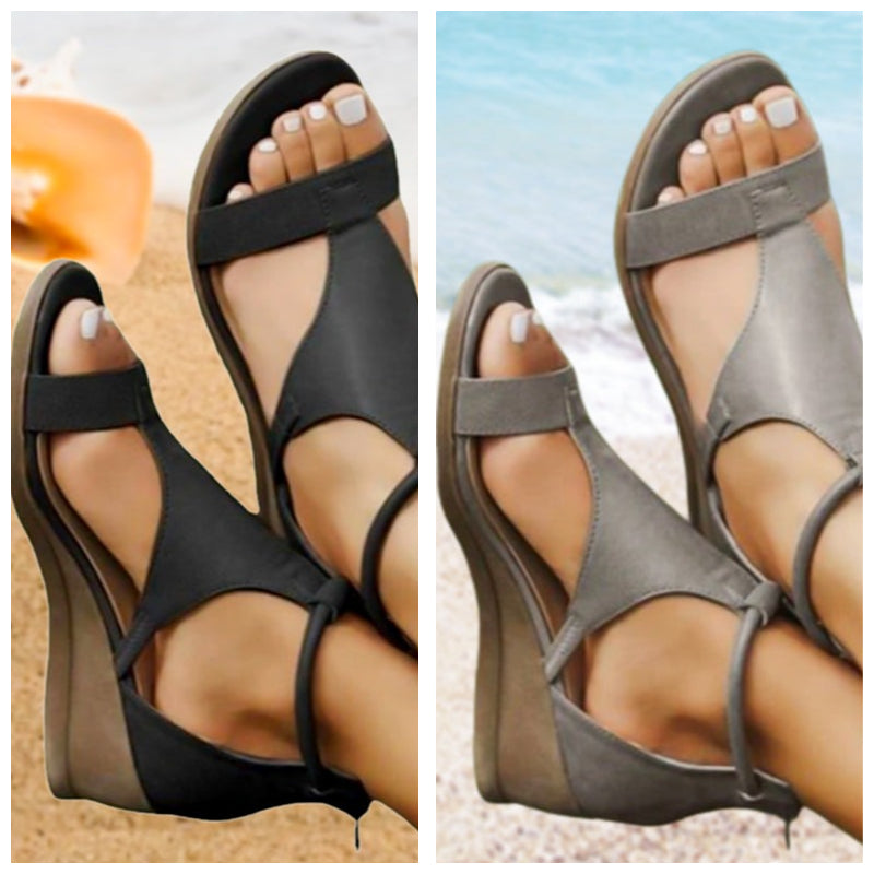 ANNE™ Sandaler Dam - Ortopediska Läder Sandaler Med Kilklack