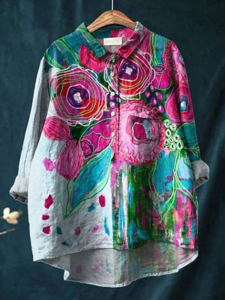Skjorta - Färgglad Design för Komfort och Boho-Chic Stil 3