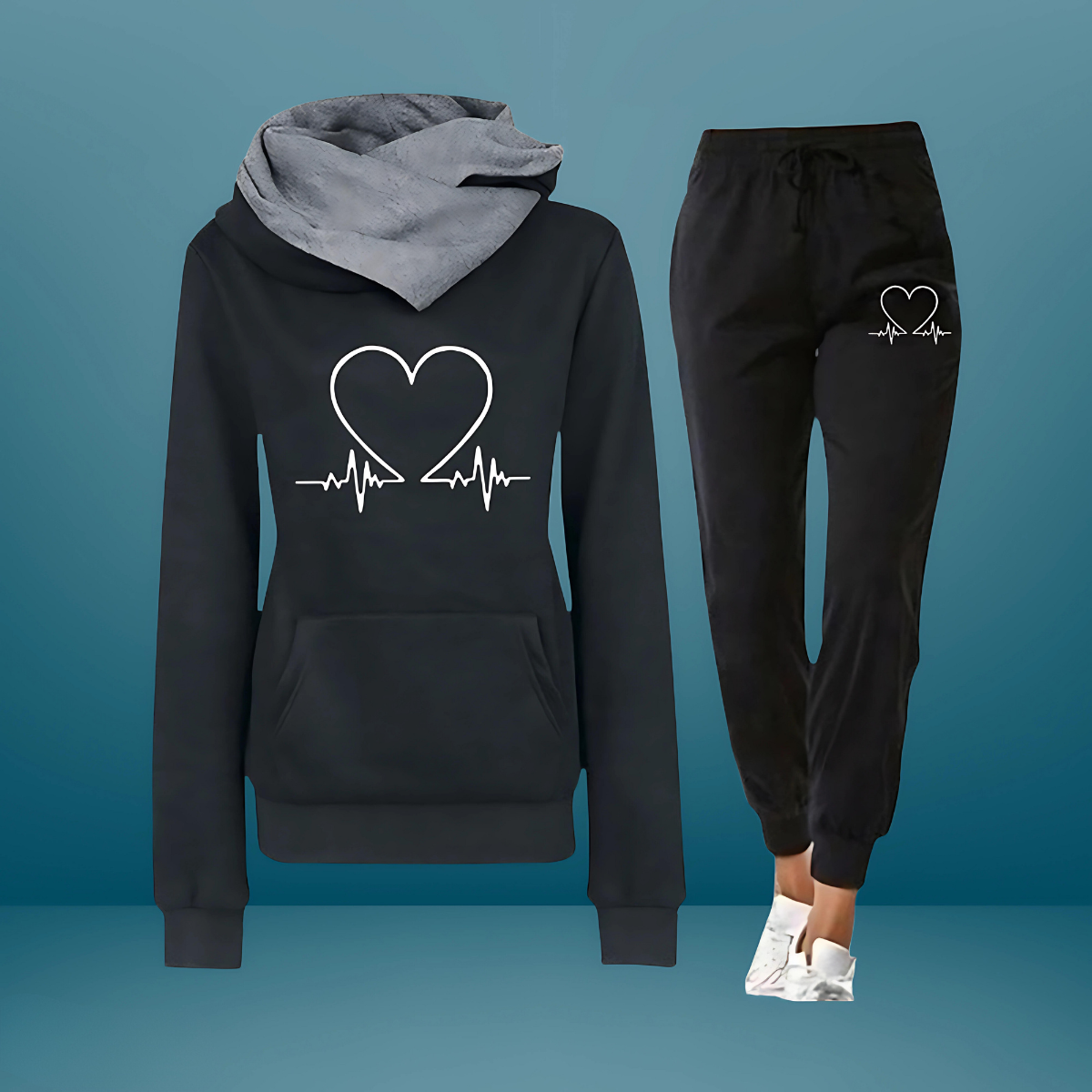 Heartbeat™ Träningsdräkt - Bekväm Fleece med Kärleksfull Design 5