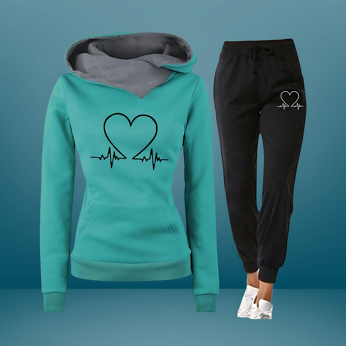 Heartbeat™ Träningsdräkt - Bekväm Fleece med Kärleksfull Design 3