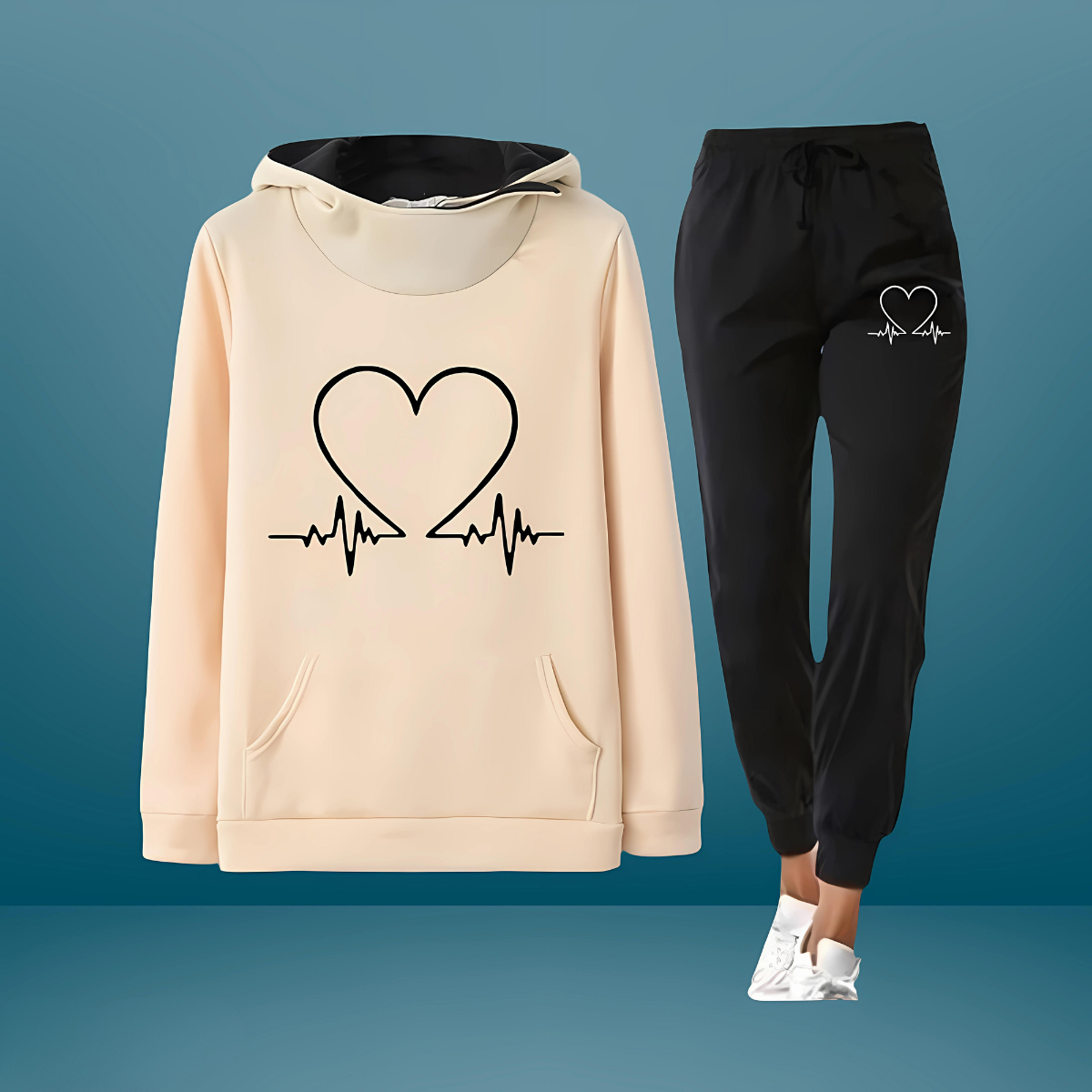 Heartbeat™ Träningsdräkt - Bekväm Fleece med Kärleksfull Design 4