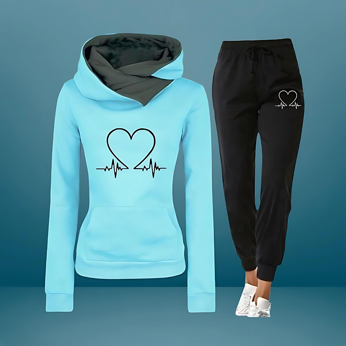 Heartbeat™ Träningsdräkt - Bekväm Fleece med Kärleksfull Design 2