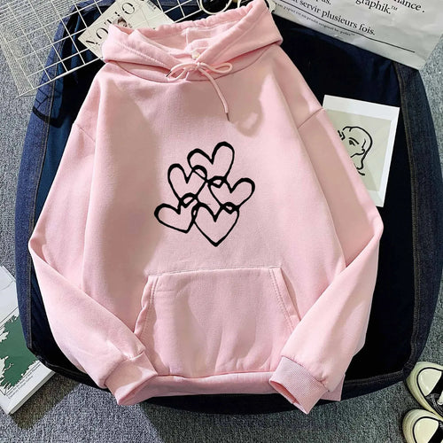 Heart Hoodie - Trendigt Hjärttryck för Unisex Stil och Komfort