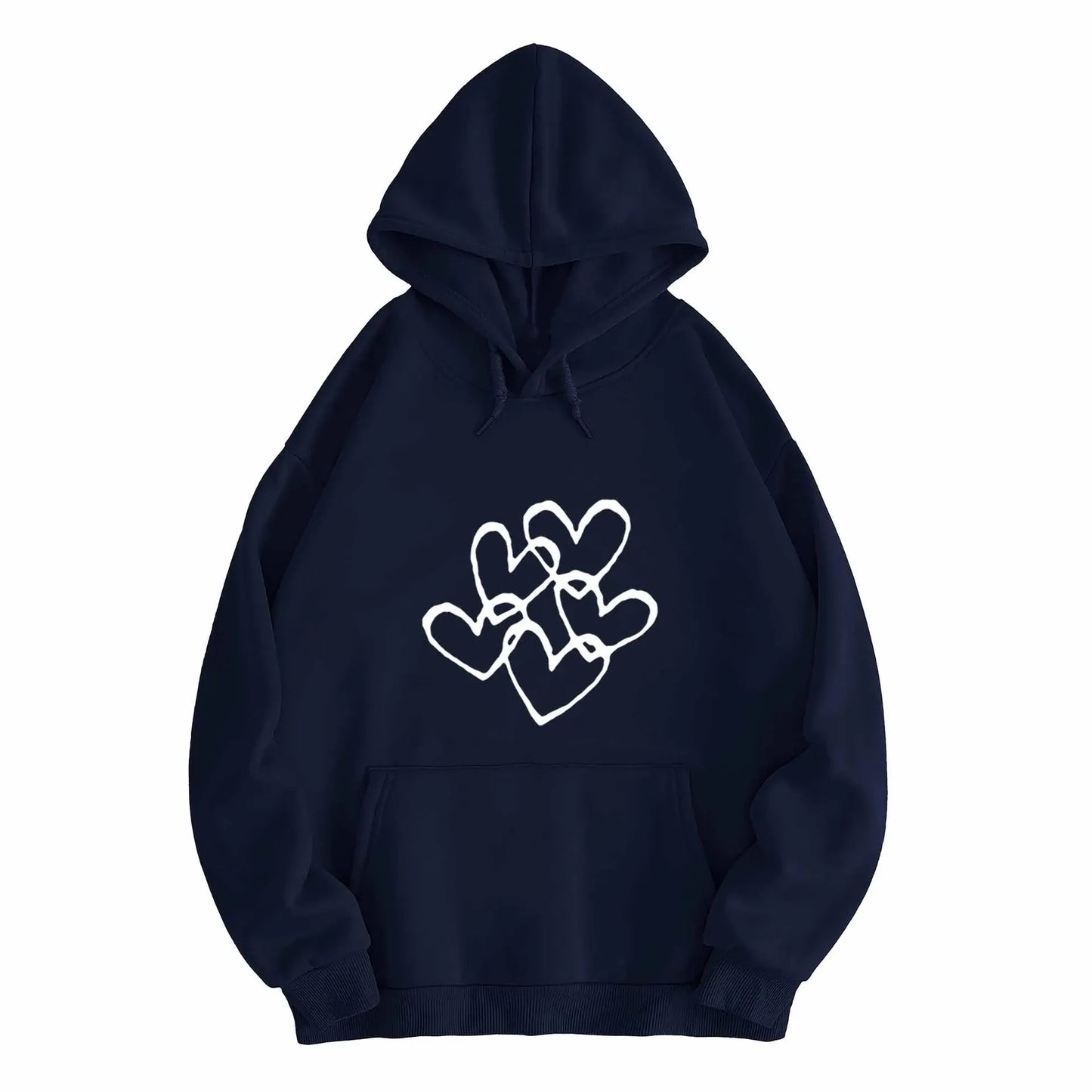 Heart Hoodie - Trendigt Hjärttryck för Unisex Stil och Komfort