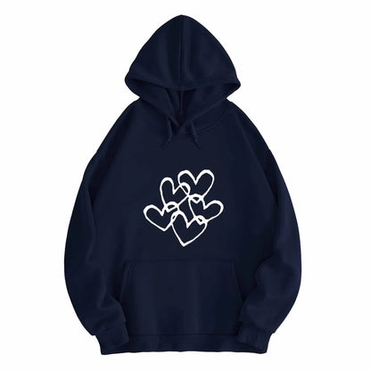 Heart Hoodie - Trendigt Hjärttryck för Unisex Stil och Komfort