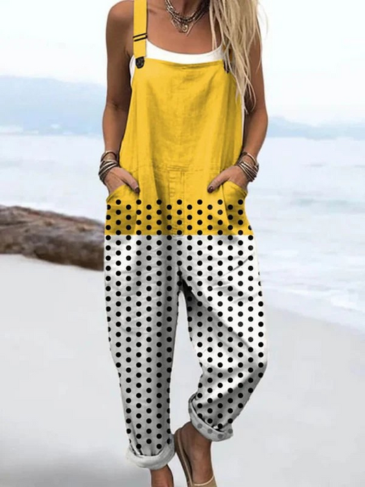 Women's Jumpsuit - Vintage Charm Wide Leg Style för enkel komfort